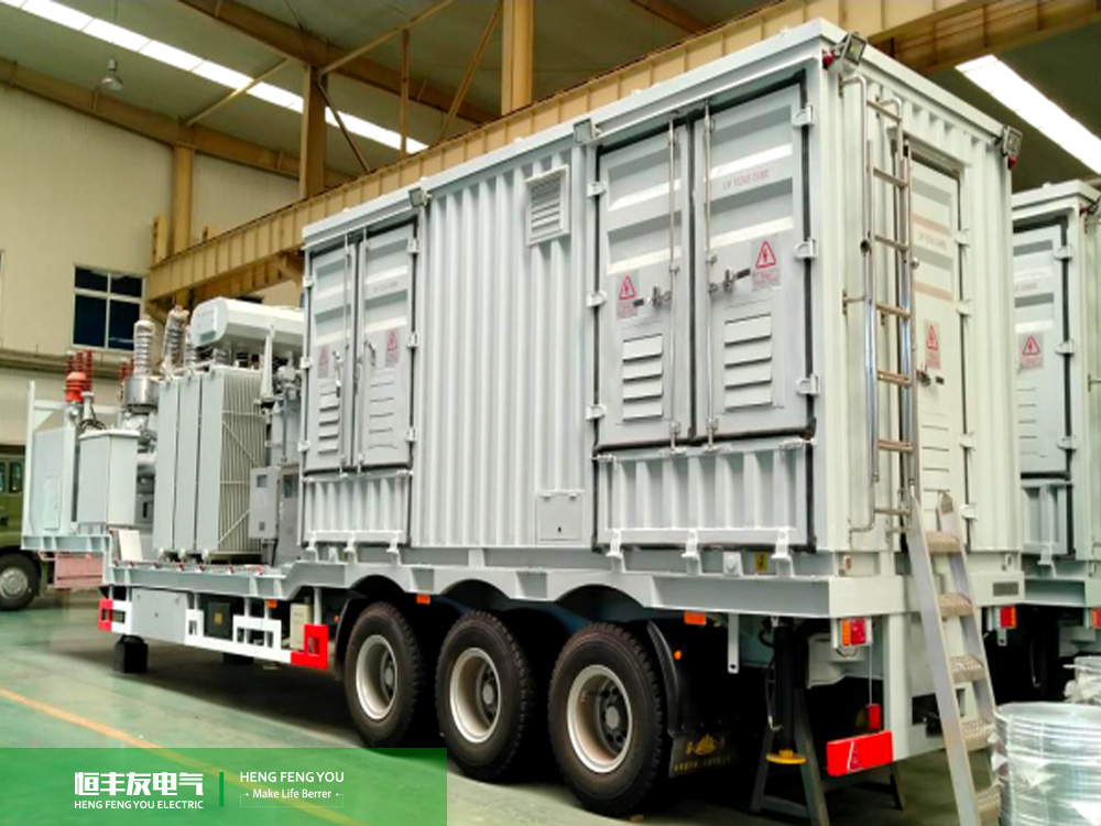 Hengfengyou Electric entregó con éxito la subestación móvil a bordo de 10mva - 35 / 10kv de la electricidad nacional